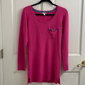 BONGO Pink Sweater With Jewel Pocket Detail Size L